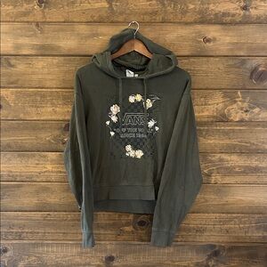 Vans Olive Hoodie with Floral Print